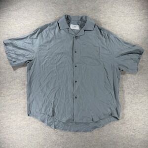 AMI Paris Alexandre Mattiussi Boxy Shirt Size 40 Gray Viscose Short Sleeve